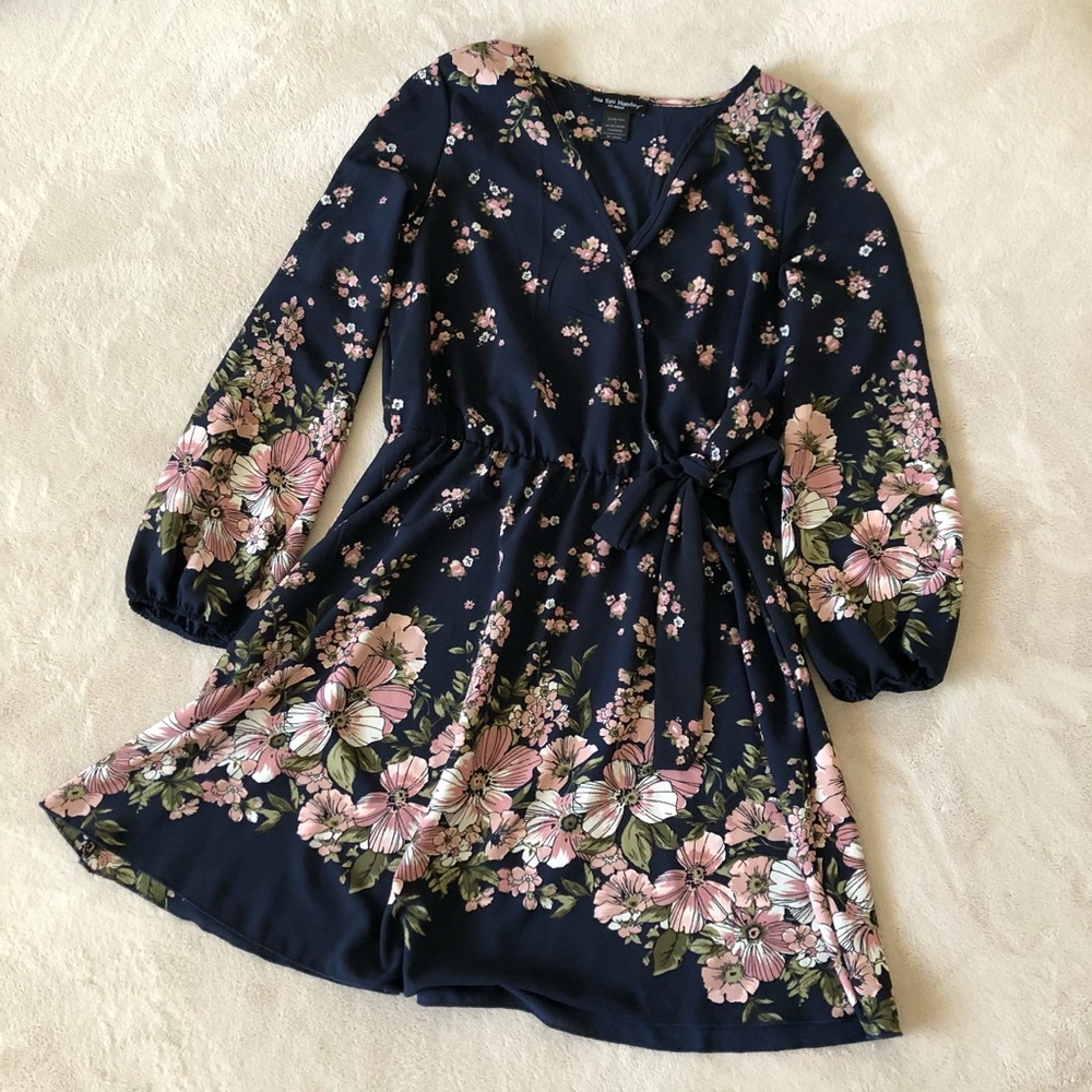 See You Monday Blue Floral Dress